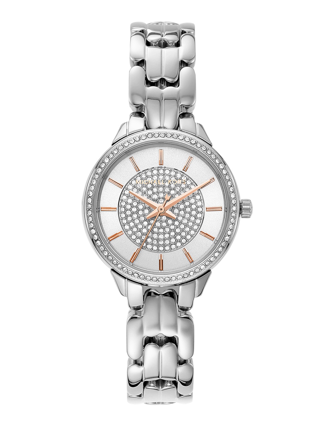 

Michael Kors Women Embellished Analogue Watch MK4411, White