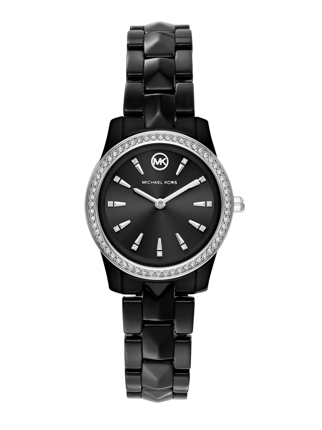 

Michael Kors Women Embellished Runway Mercer Analogue Watch MK6839, Black