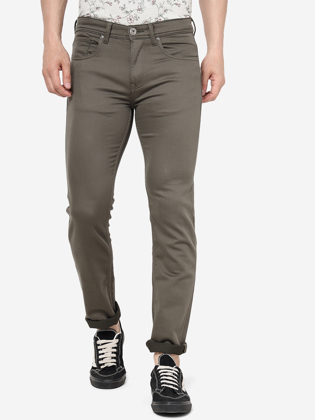 

Greenfibre Men Slim Fit Stretchable Jeans, Green