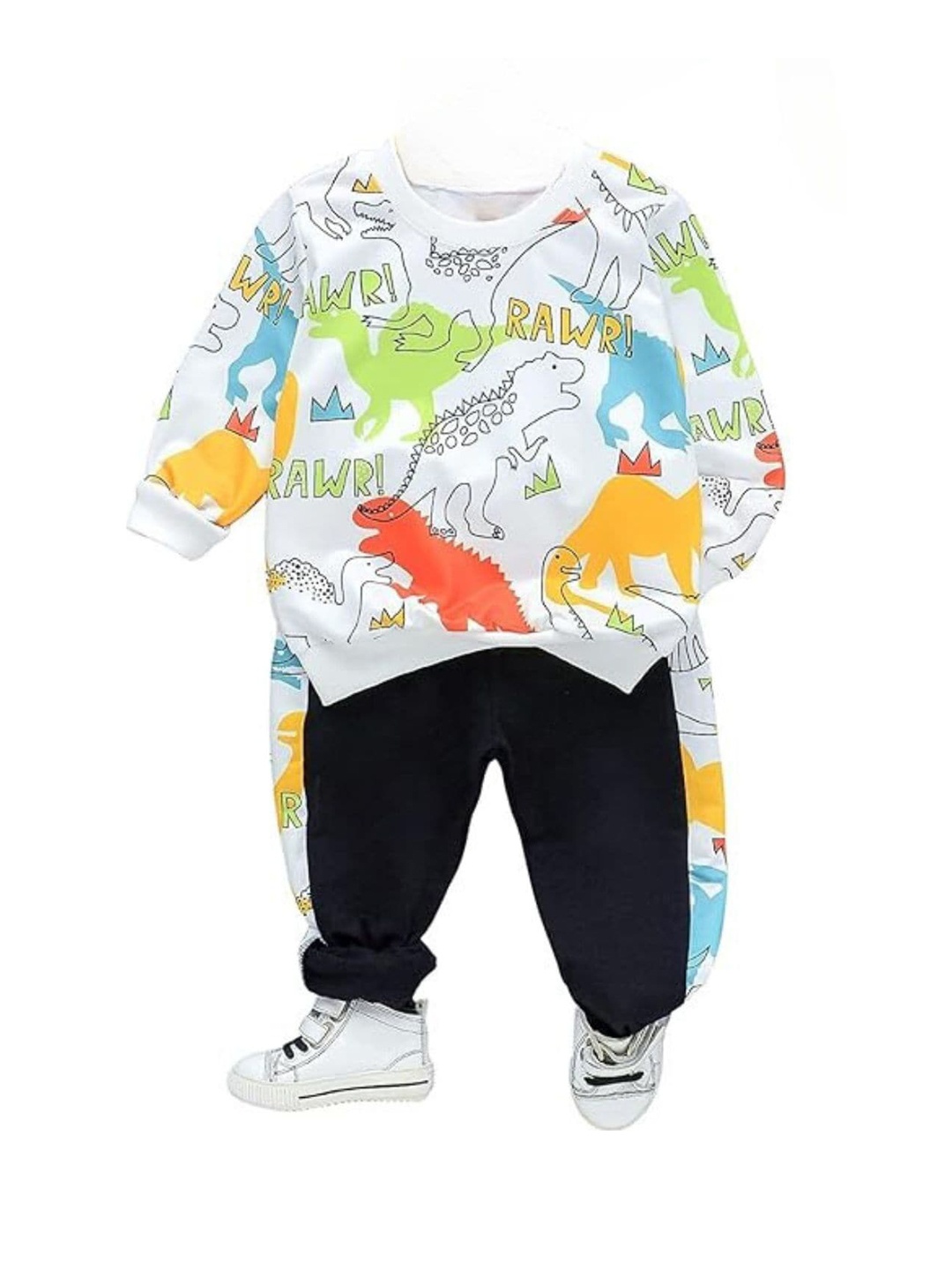 

BAESD Kids Printed Pure Cotton Tracksuit, White