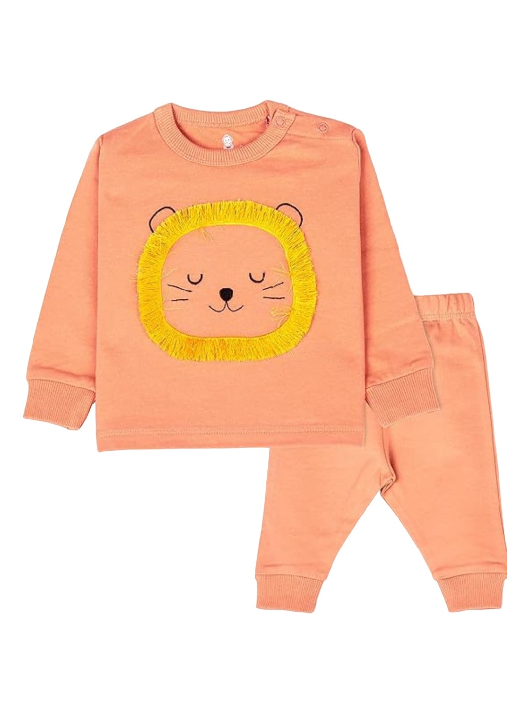 

BAESD Kids Graphic Printed Pure Cotton Tracksuit, Orange