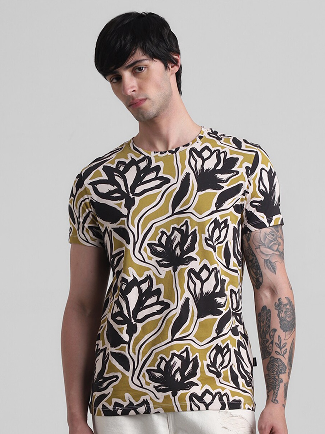 

Jack & Jones Floral Printed Slim Fit T-shirt, Green