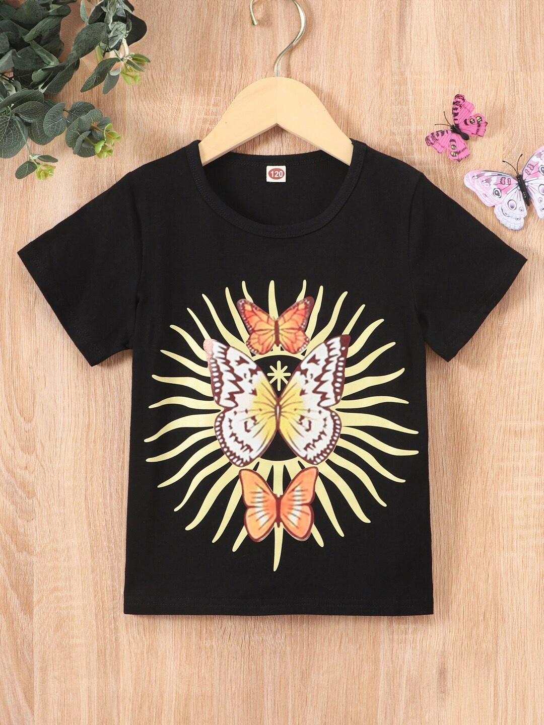 

StyleCast Girls Black Graphic Printed Cotton T-shirt