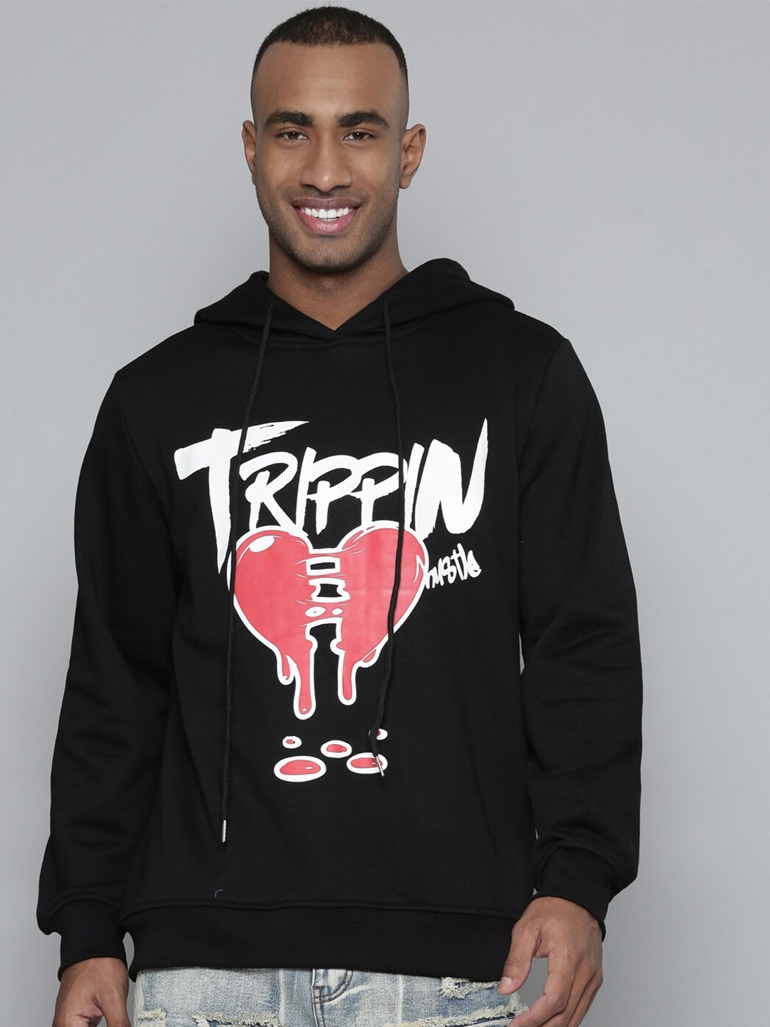 

WAIMEA Graphic Printed Hooded Sweatshirt, Black