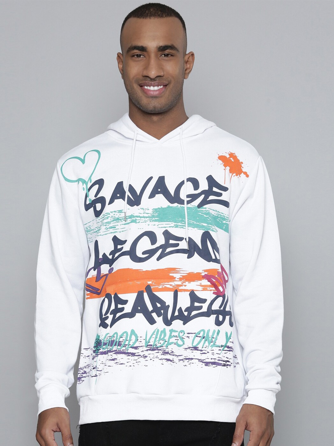 

WAIMEA Typography Printed Hooded Sweatshirt, White