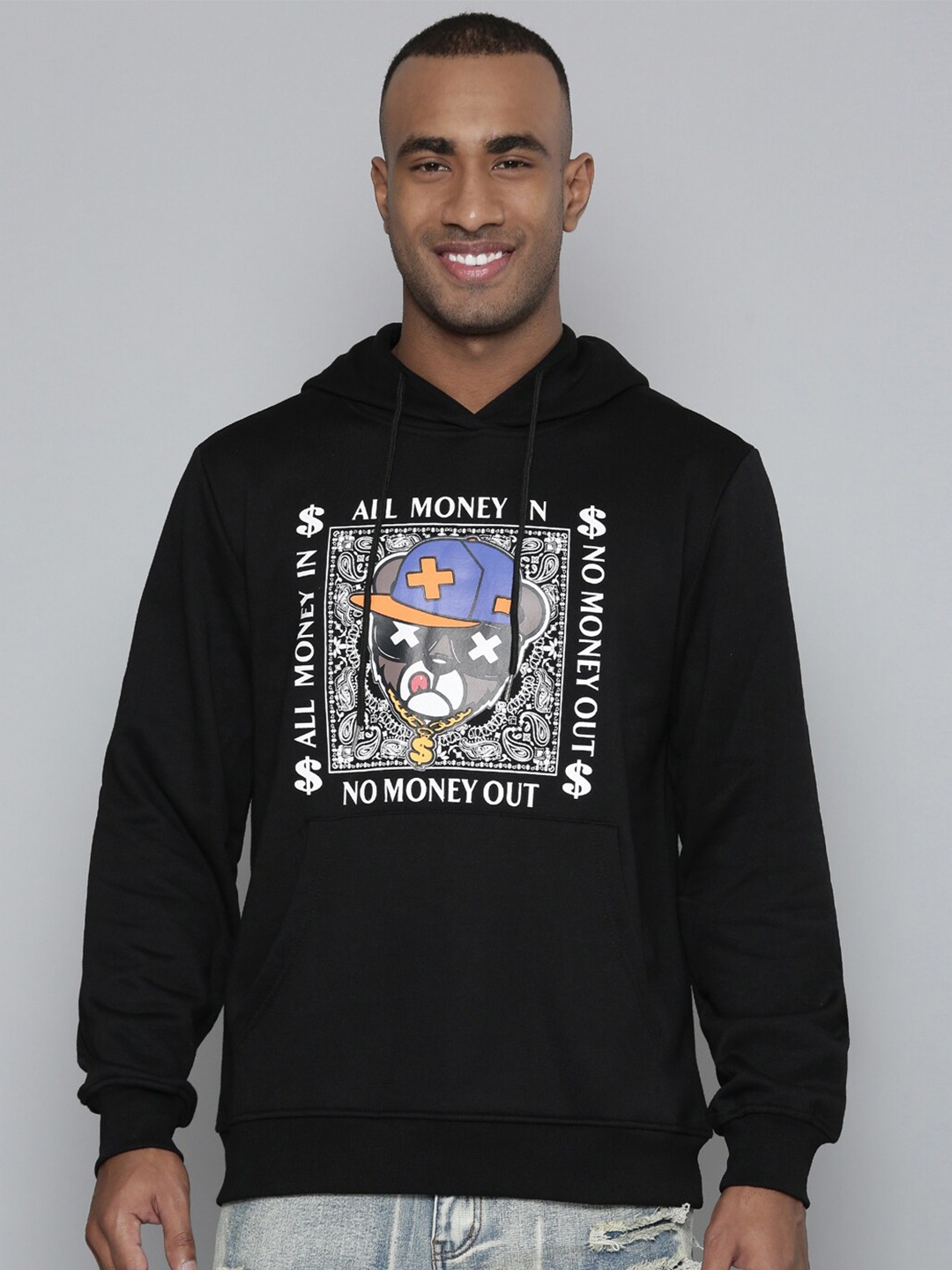 

WAIMEA Graphic Printed Hooded Sweatshirt, Black