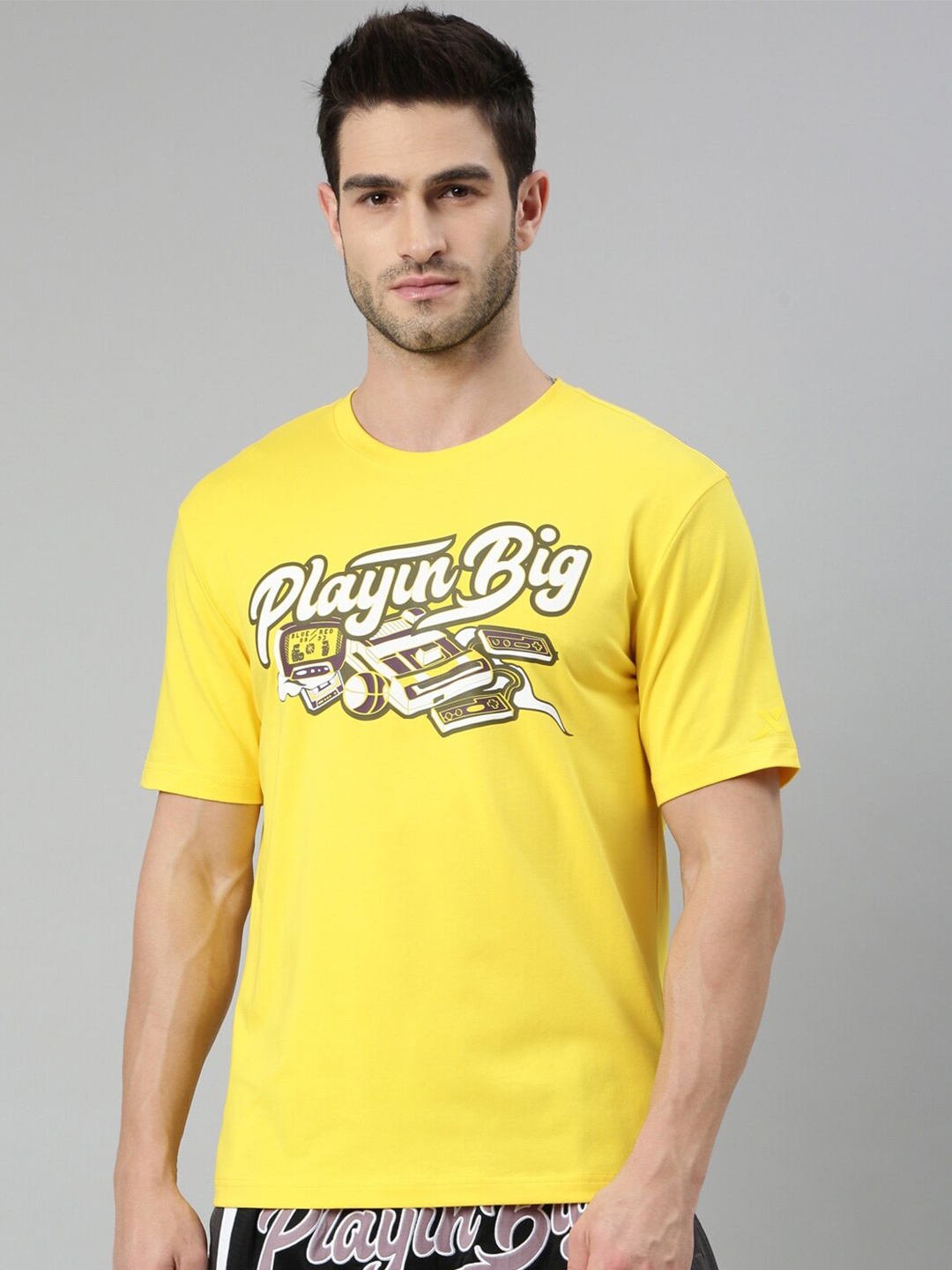 

Xtep Typographic Printed Relaxed Fit X-Dry Soft T-shirt, Yellow