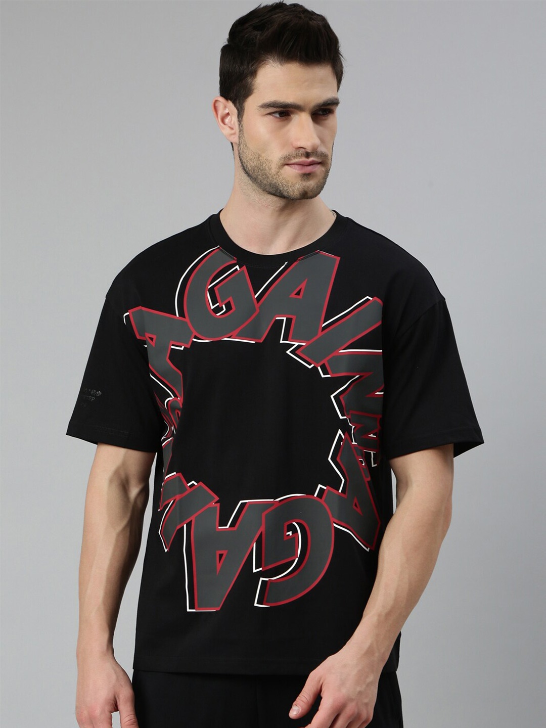 

Xtep Typography Printed Moisture Wicking T-shirt, Black