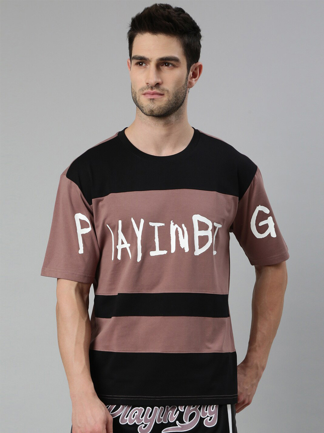 

Xtep Colourblocked Relaxed Fit T-shirt, Brown