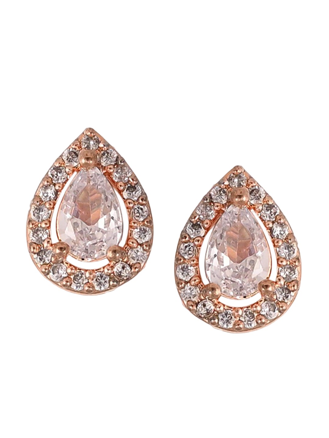 

RATNAVALI JEWELS Rose Gold Classic Studs Earrings