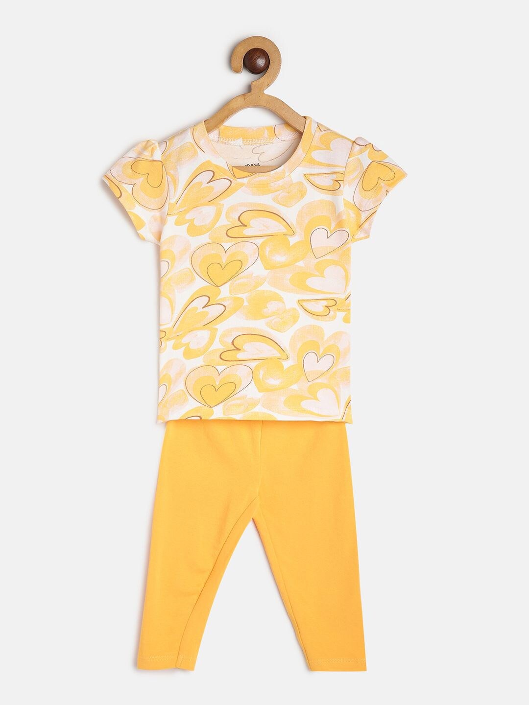 

MINI KLUB Infants Girls Printed Top With Leggings, Yellow