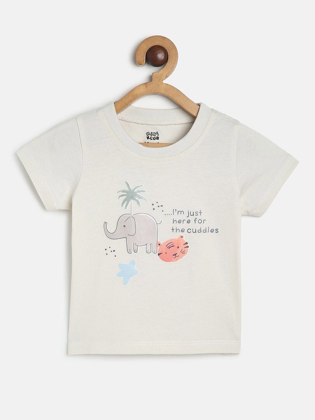 

MINI KLUB Boys Graphic Printed Cotton Regular Fit T-shirt, Cream