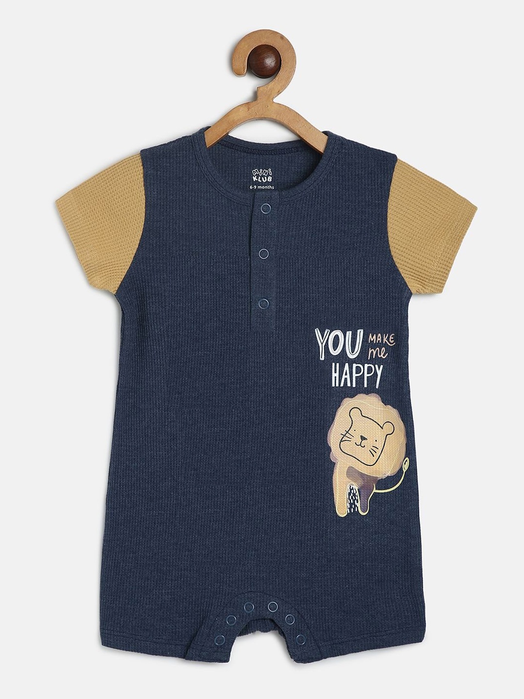 

MINI KLUB Infant Boys Graphic Printed Rompers, Navy blue