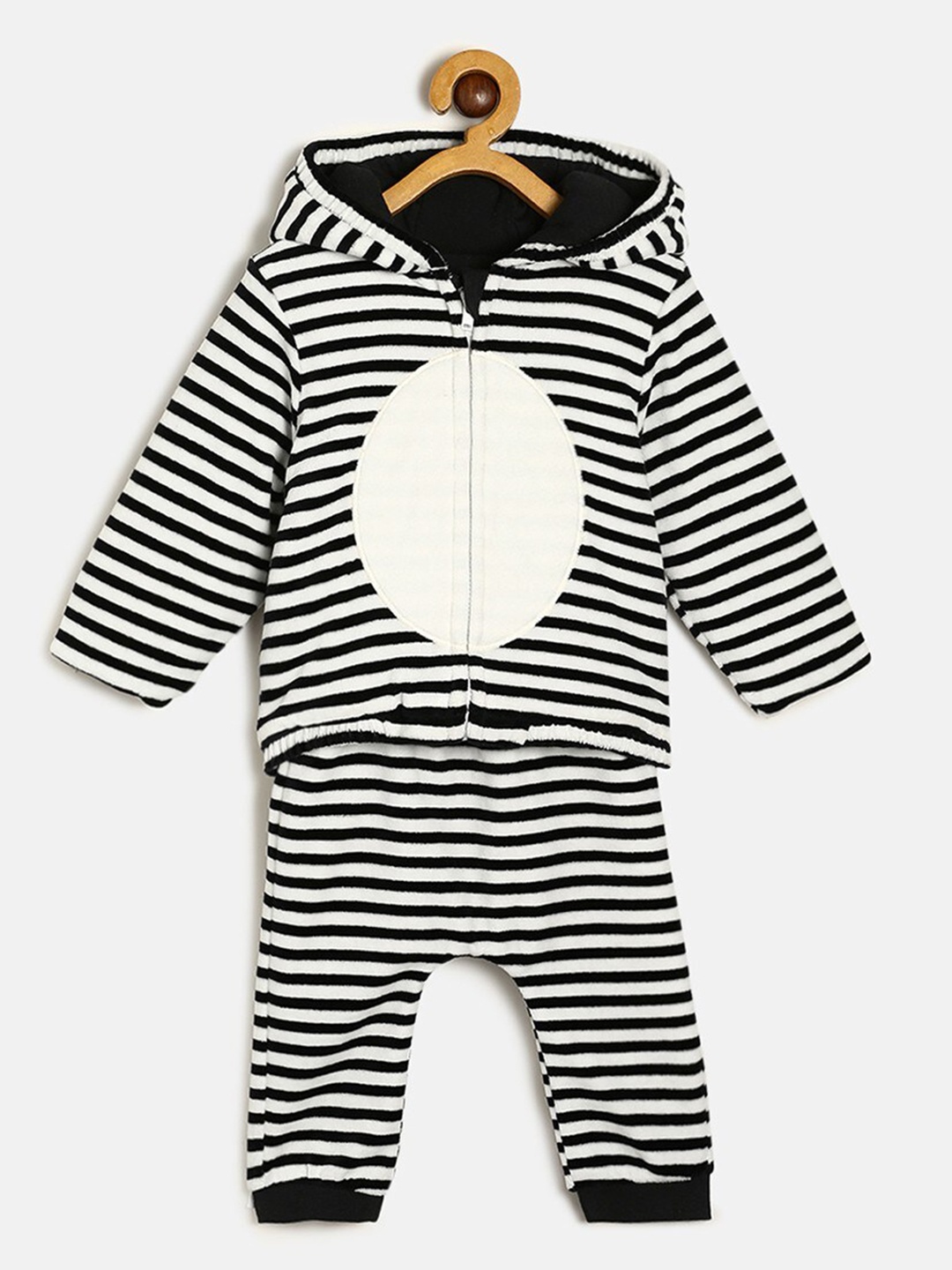 

MINI KLUB Infants Boys Pack Of 2 Striped Pure Cotton Clothing Set, Black