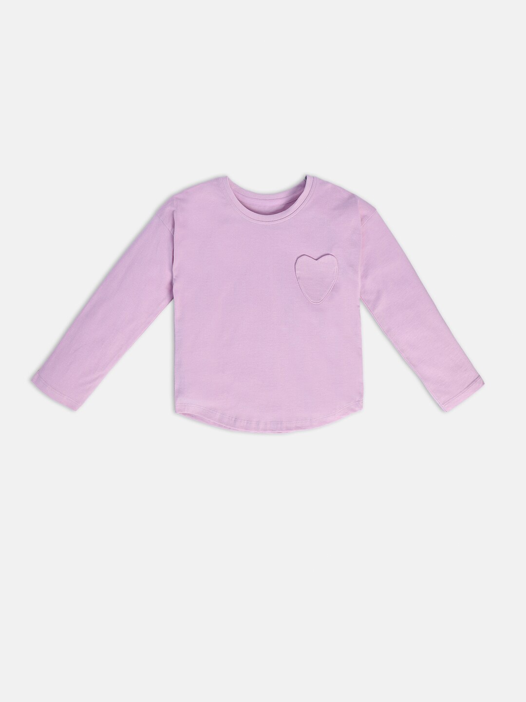 

MINI KLUB Girls Round Neck Pure Cotton Top, Purple