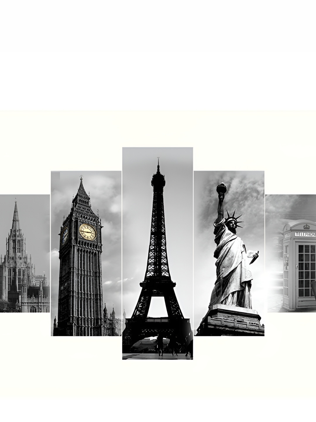 

Heritage India Black & Grey 5 Pieces Wooden Painting Wall Art