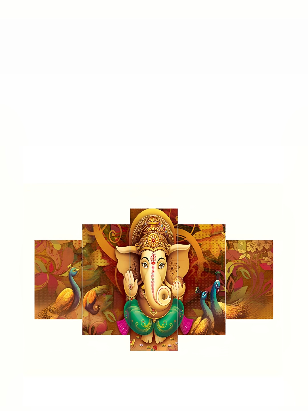

Heritage India Beige & Green 5 Piece Religious Wall Paintings