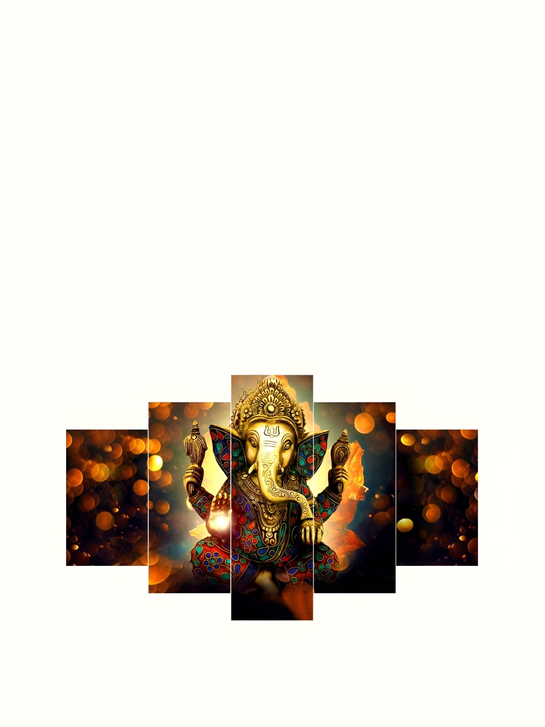 

Heritage India Yellow & Red 5 Piece Religious Wall Paintings