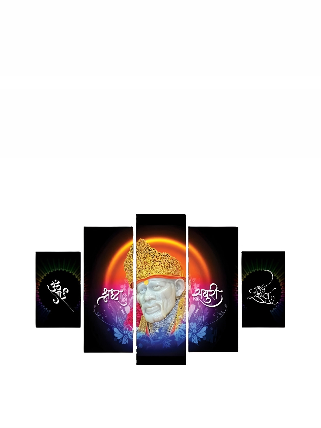 

Heritage India Orange & Black 5 Piece Religious Wall Paintings