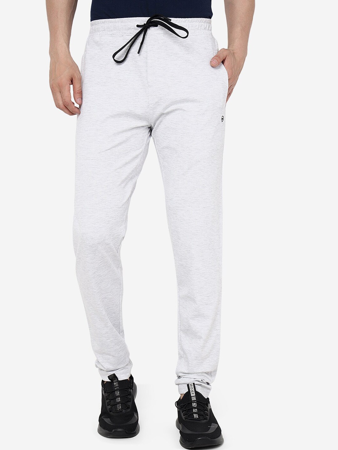 

JADE BLUE Men Slim Fit Pure Cotton Track Pants, White