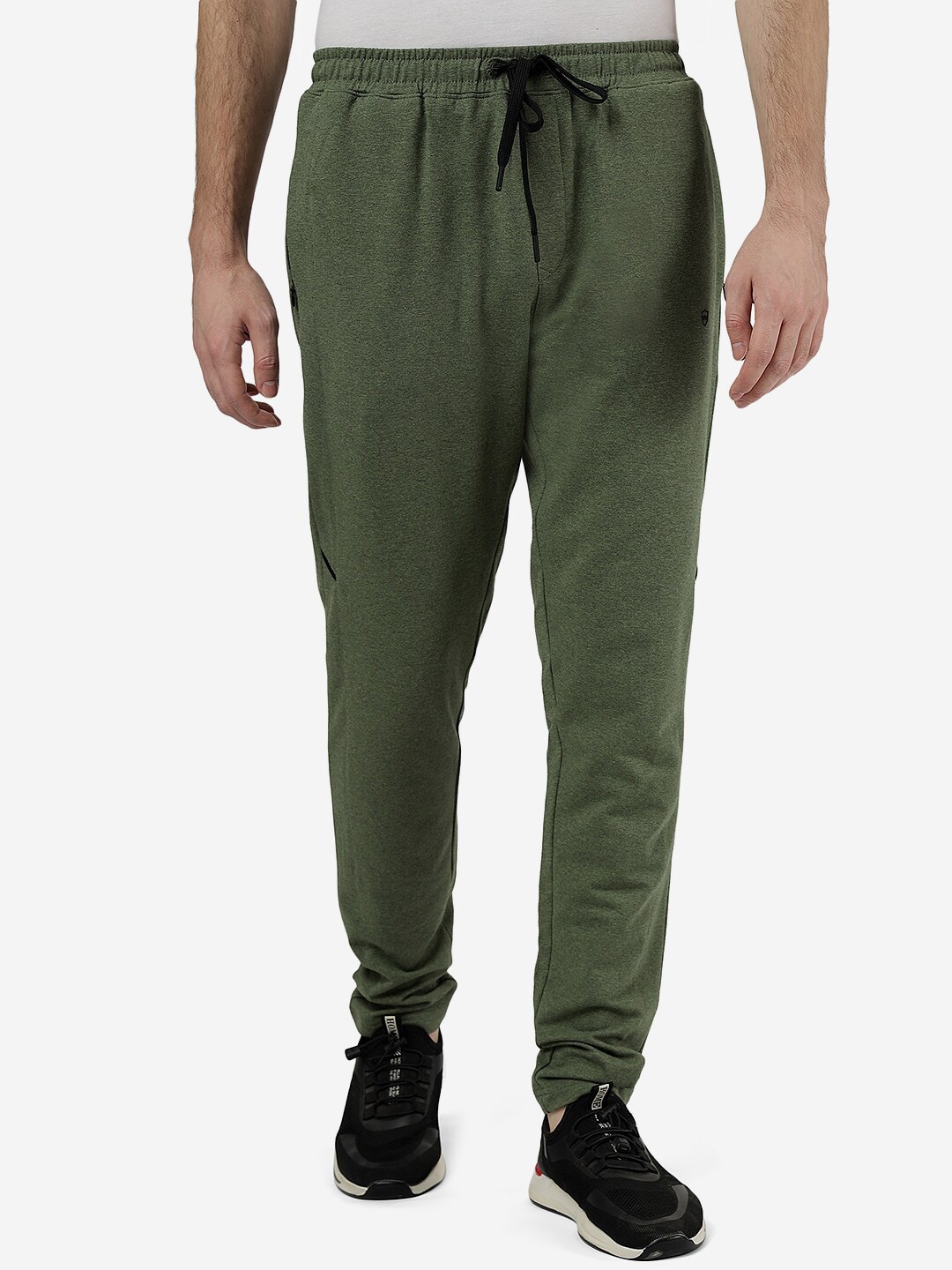 

JADE BLUE Men Slim Fit Pure Cotton Track Pants, Olive