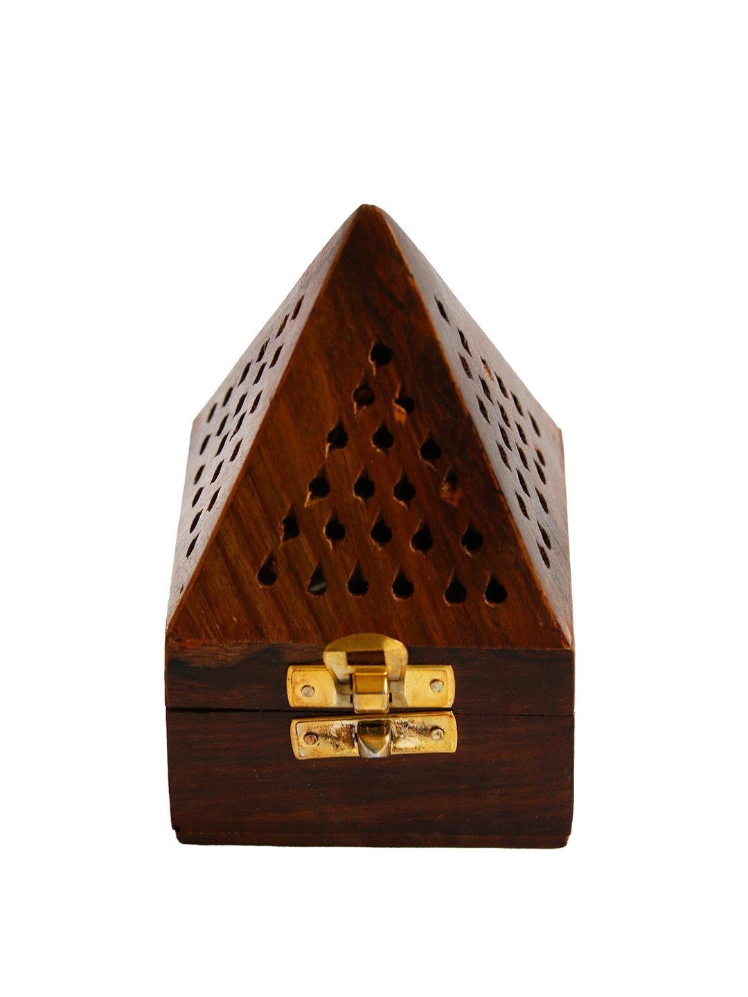 

PujaNPujari Brown Pyramid Wooden Incense Dhoop Holder