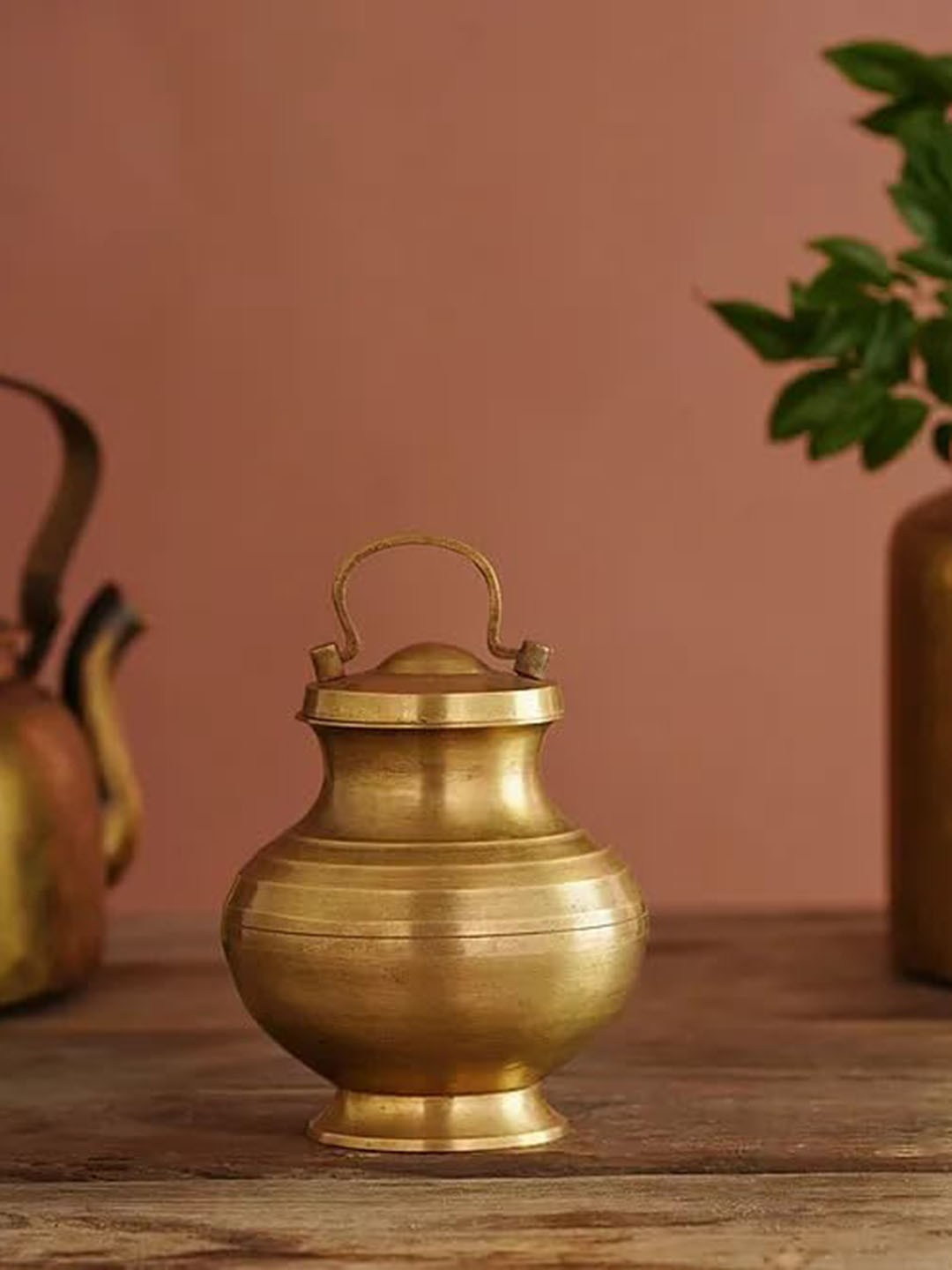 

PujaNPujari Gold-Toned Copper Kalash Lota & Lid