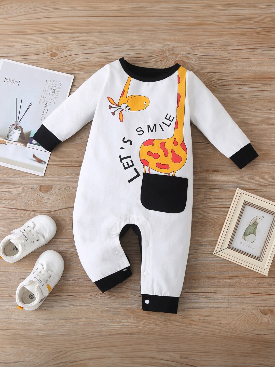 

StyleCast Infant Girls White Printed Rompers