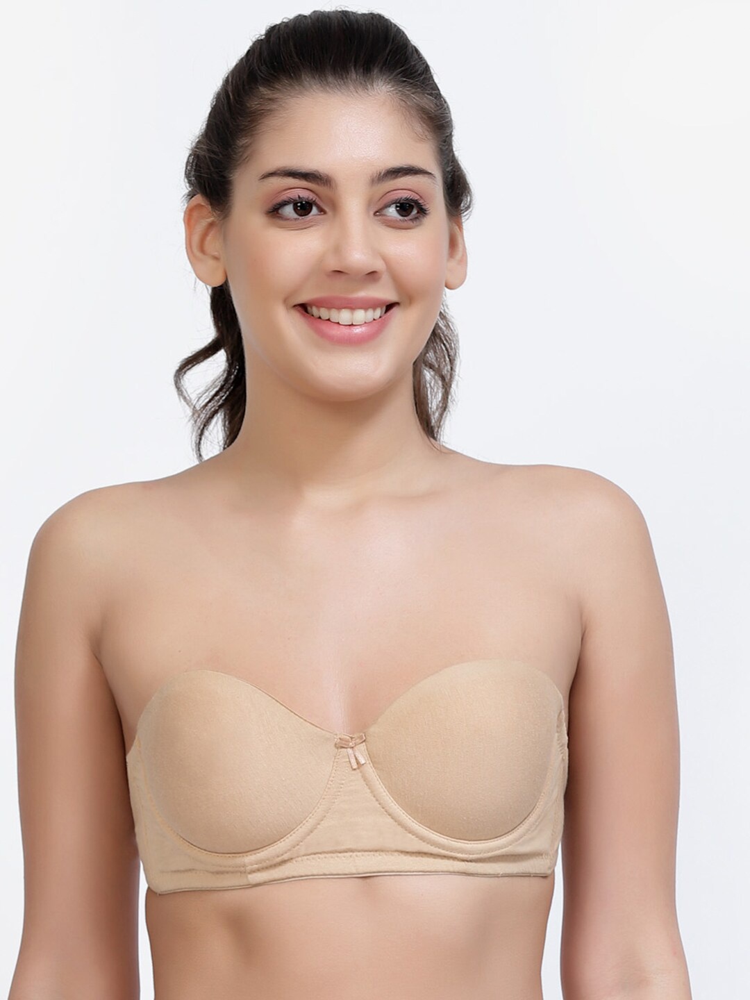 

Inner Sense Organic Cotton Padded Underwired Strapless and Backless Bra, Beige