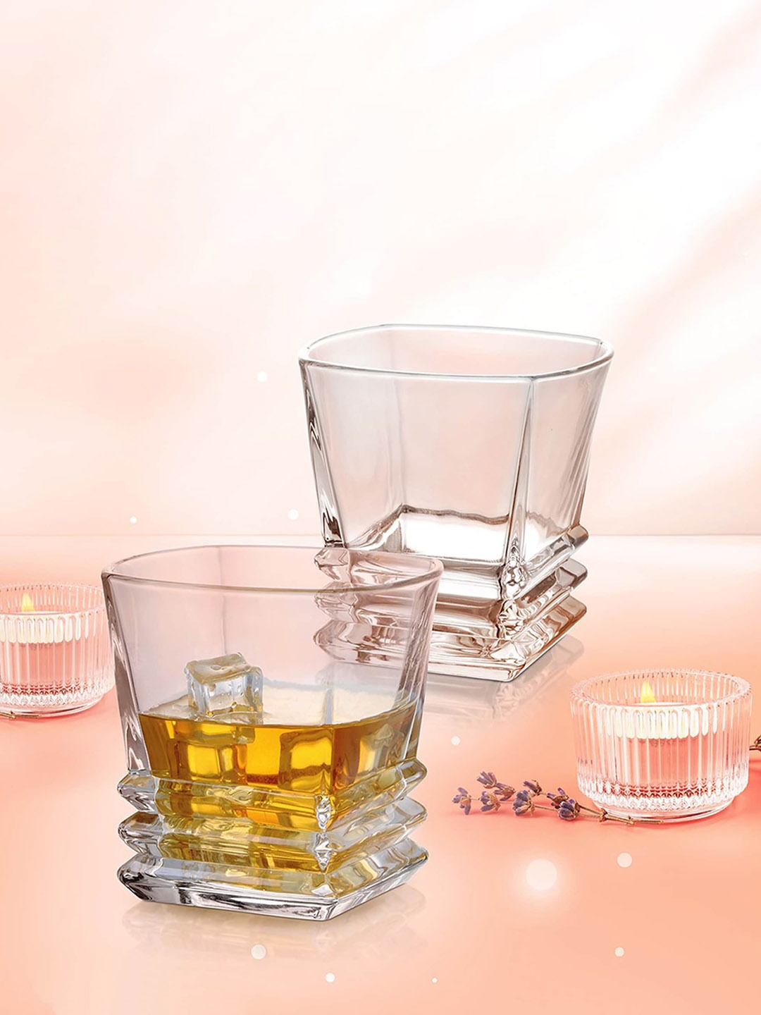 

Treo 6 Pcs Quadra On The Rocks Transparent Tumbler Glasses 290 ml Each