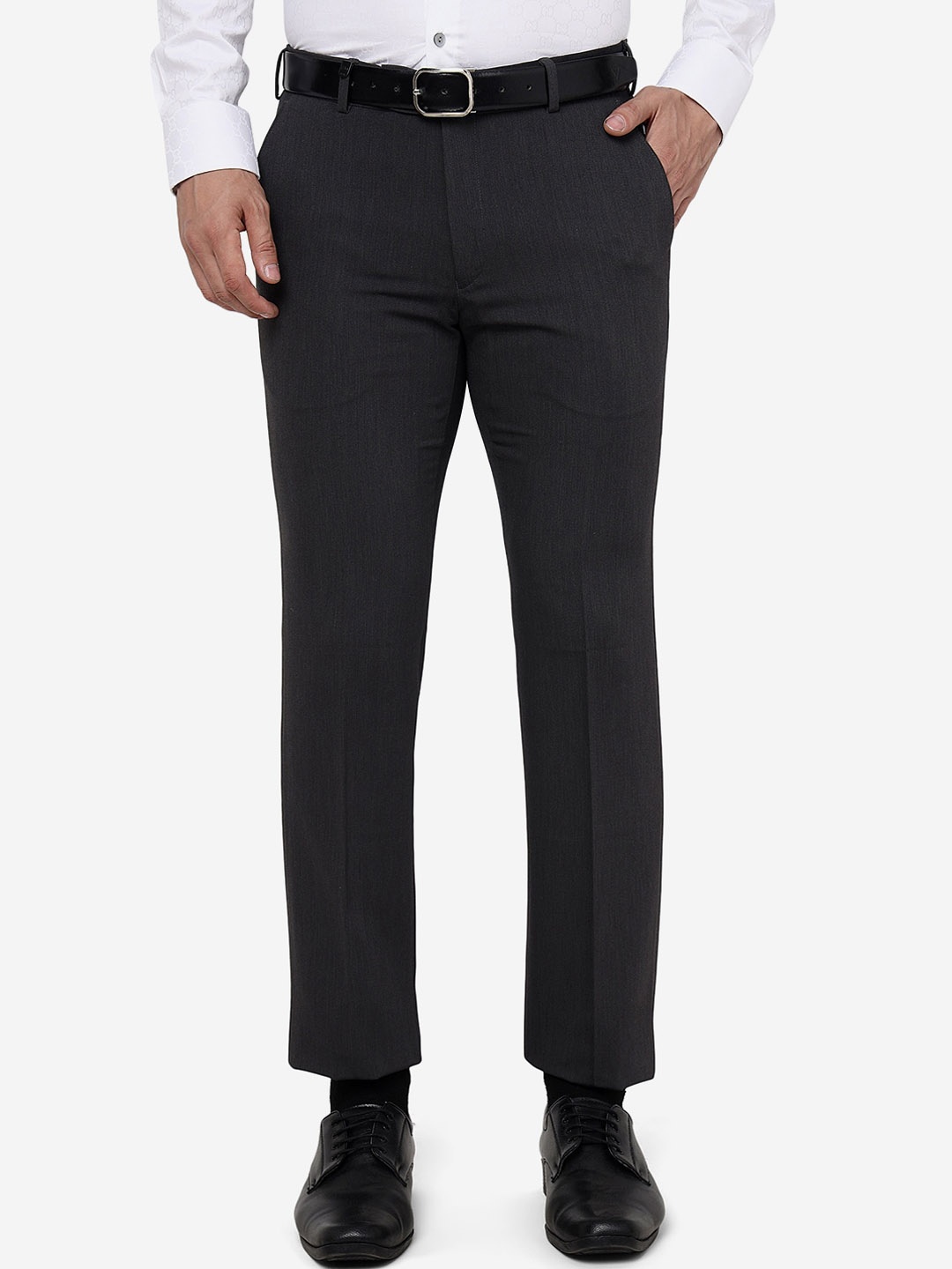 

JB STUDIO Men Slim Fit Formal Trousers, Grey