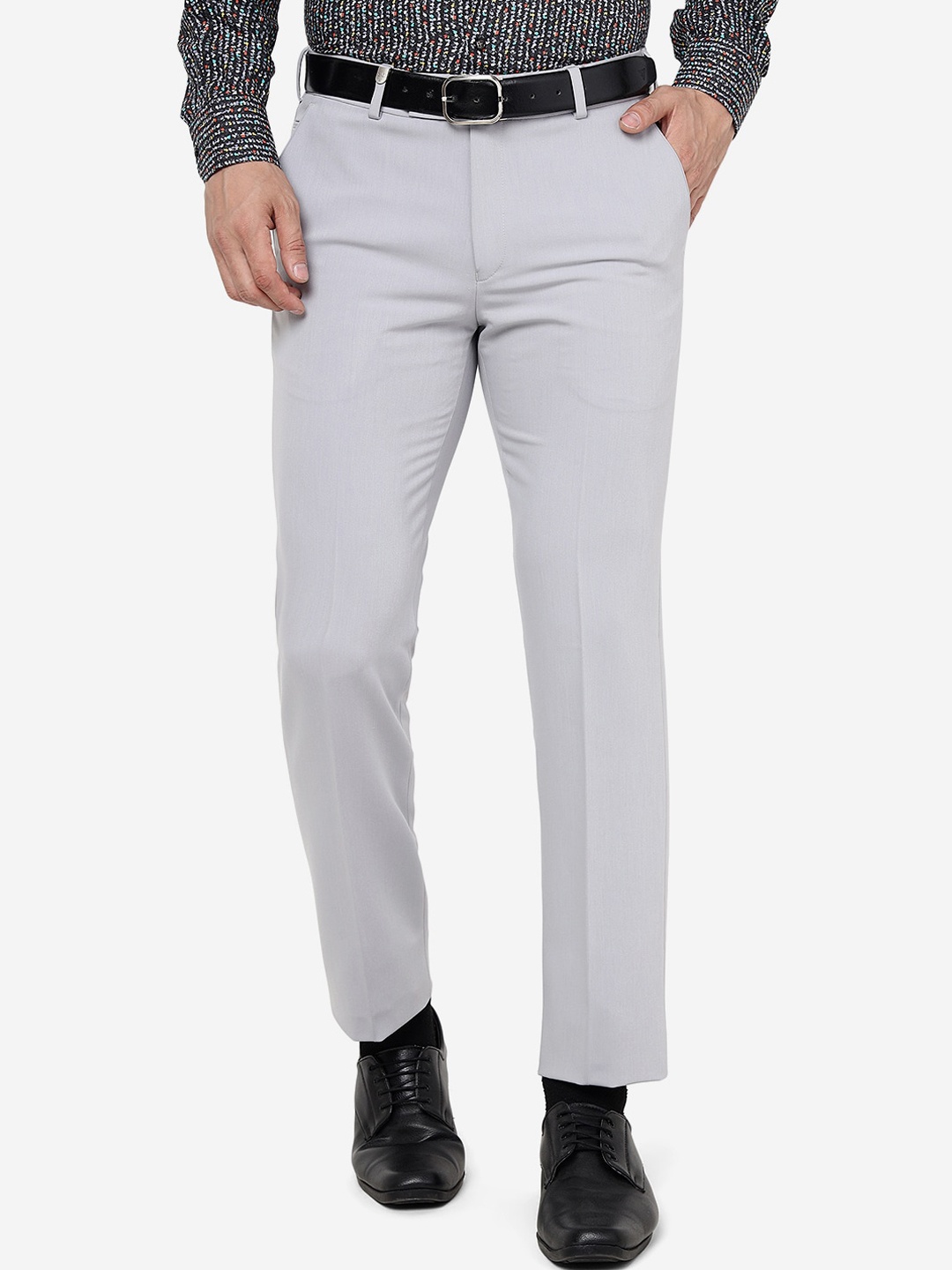 

JB STUDIO Men Slim Fit Formal Trousers, Grey