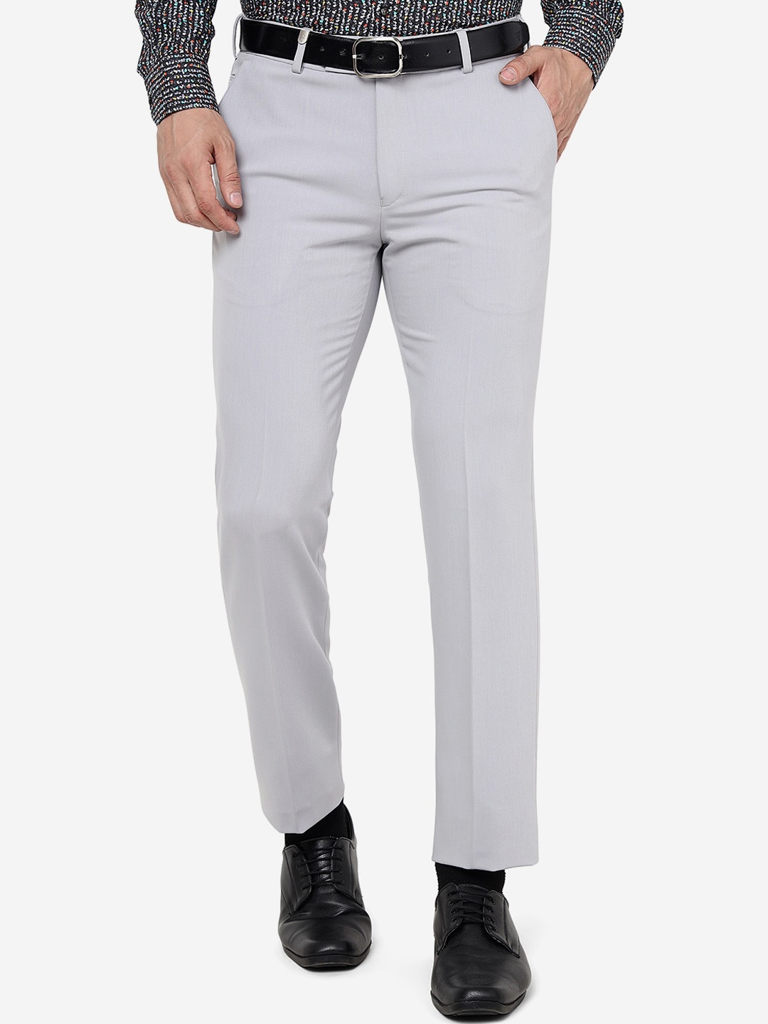 

JB STUDIO Men Slim Fit Formal Trousers, Grey
