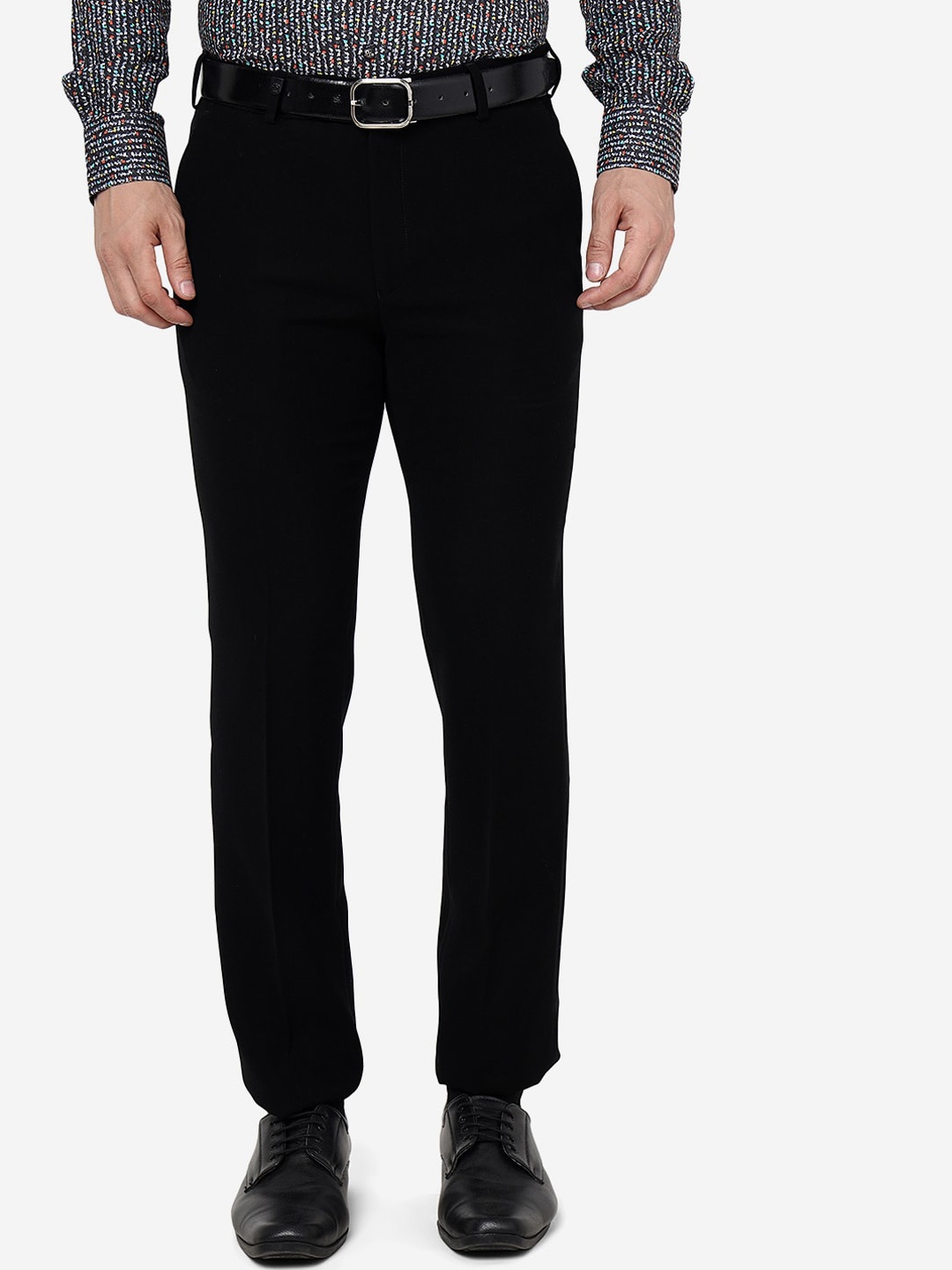 

JB STUDIO Men Slim Fit Formal Trousers, Black