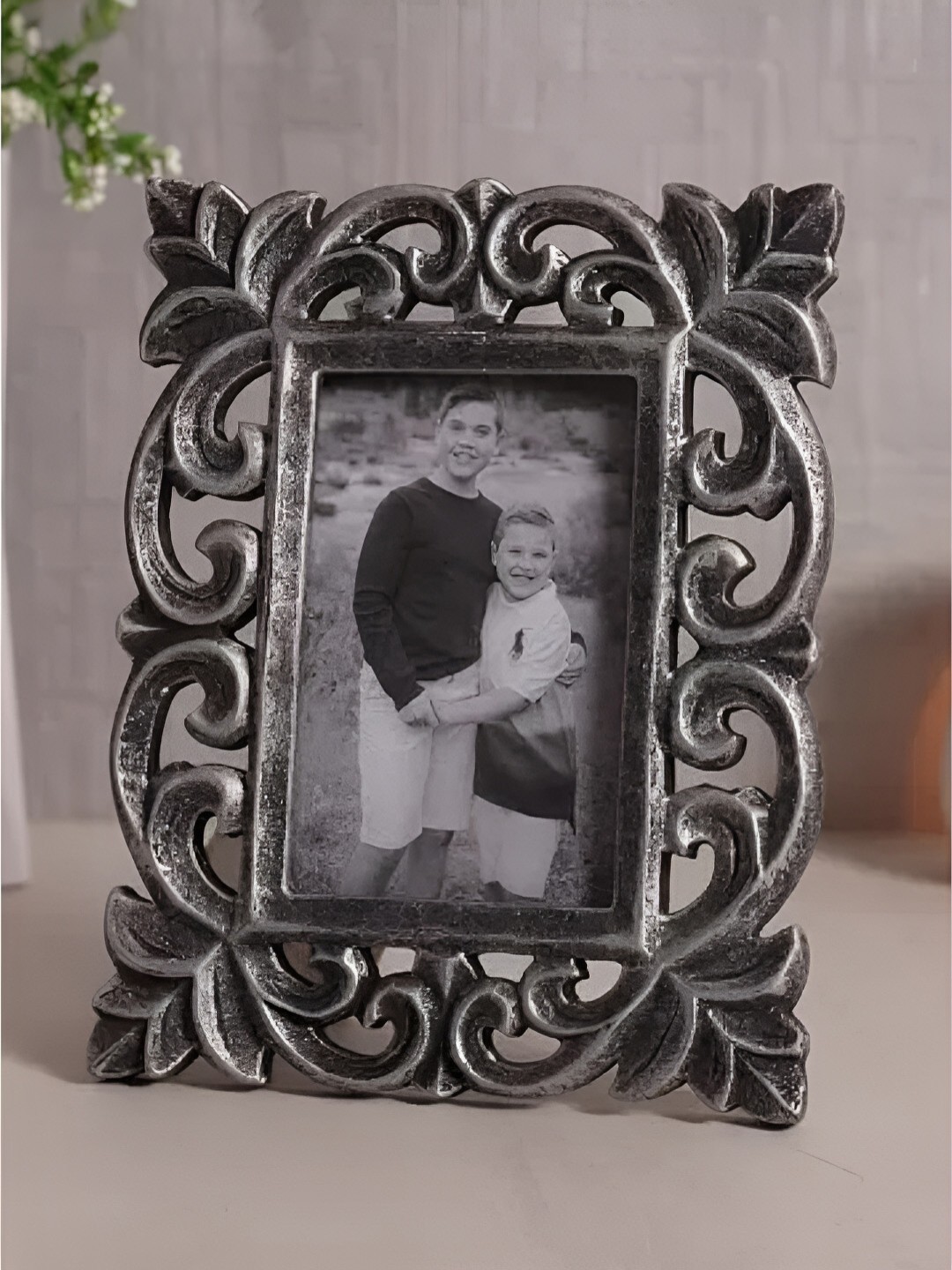 

Duadecor Silver-Toned Self Design MDF Wooden Wall Photo Frames