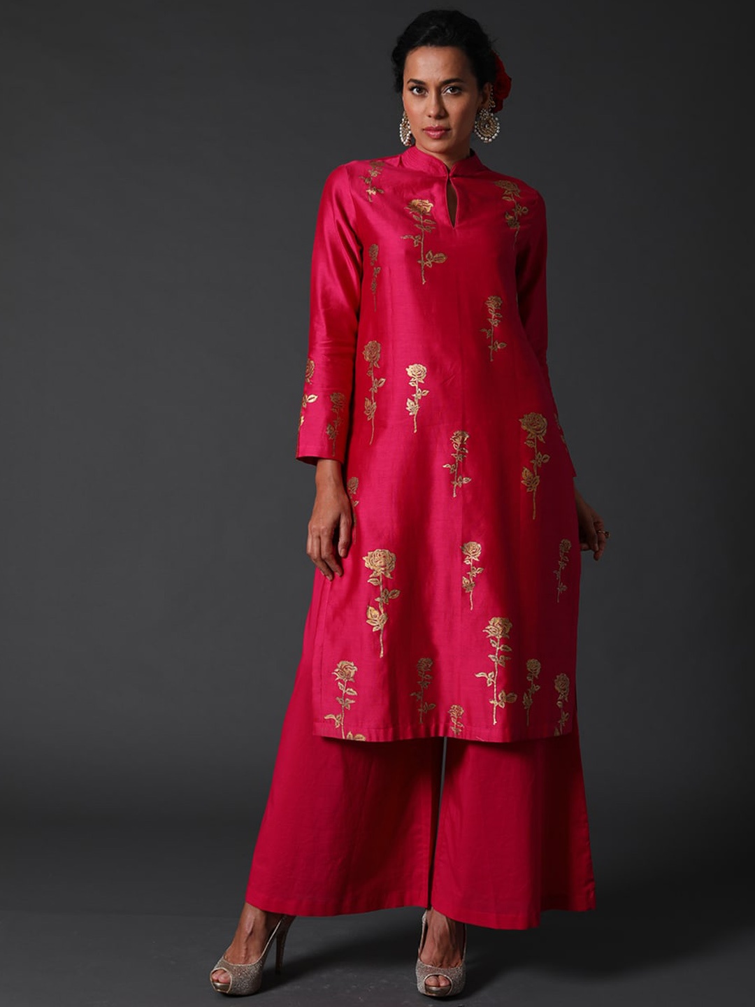 

Balance by Rohit Bal Women Floral Printed Kurta, Red