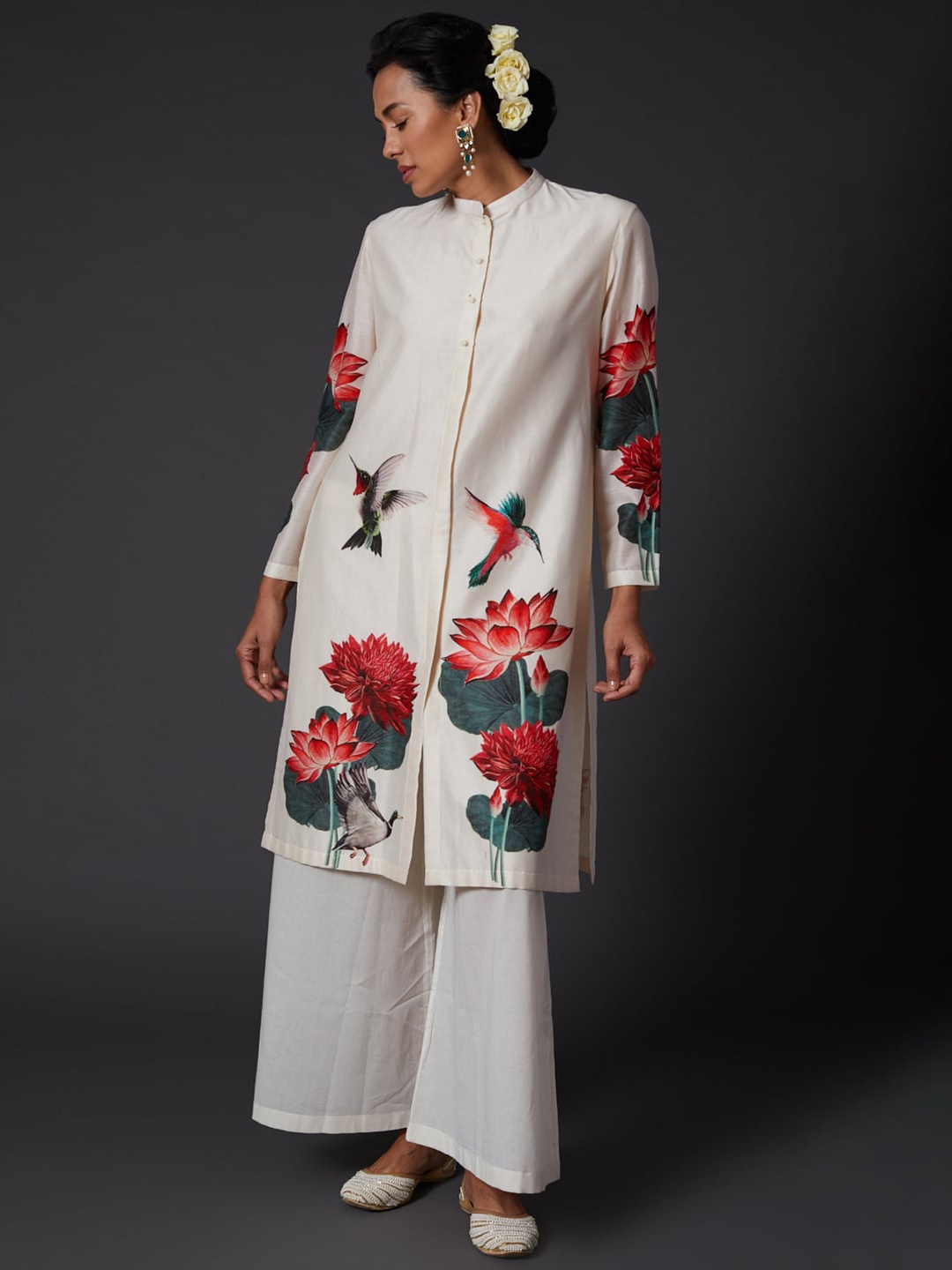 

Balance by Rohit Bal Women Floral Printed Floral Kurta, Off white