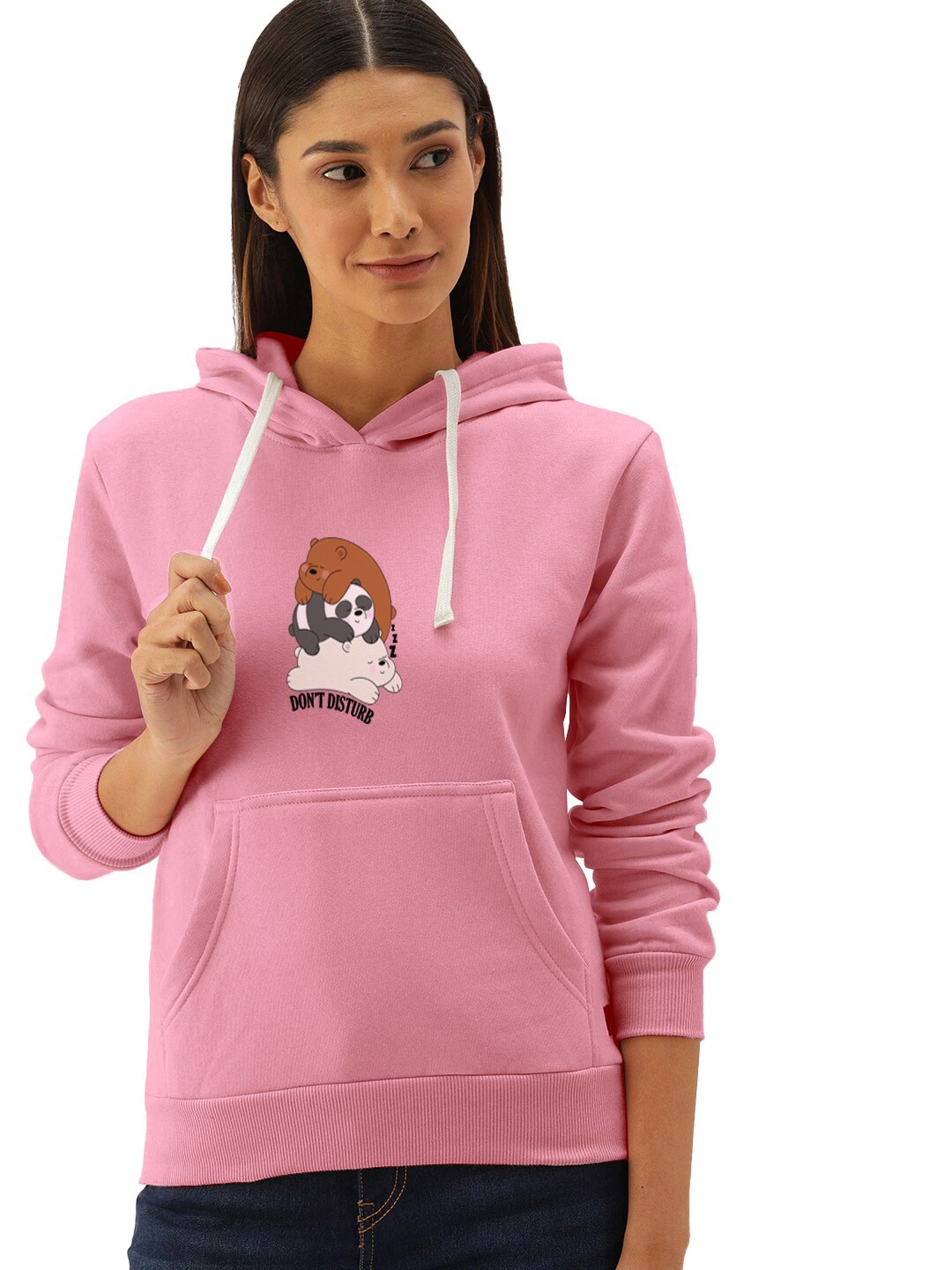

BAESD Graphic Printed Hooded Cotton Sweatshirt, Pink
