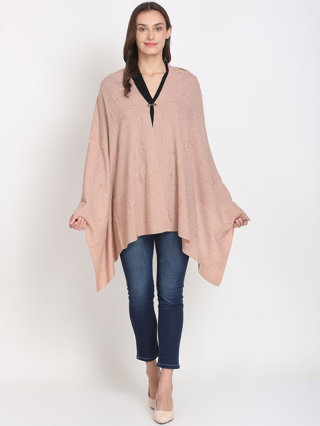 

Knitstudio Woven Design Acrylic Shawl, Pink