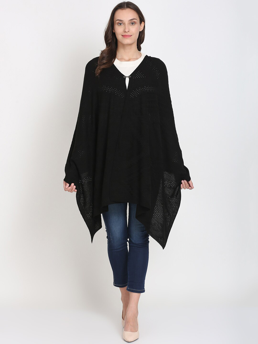 

Knitstudio Solid Knitted Shawl, Black