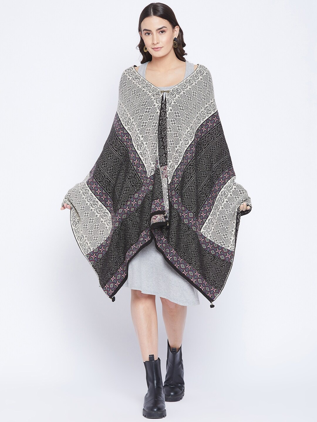 

Knitstudio Women Self-Design Shawl, Black