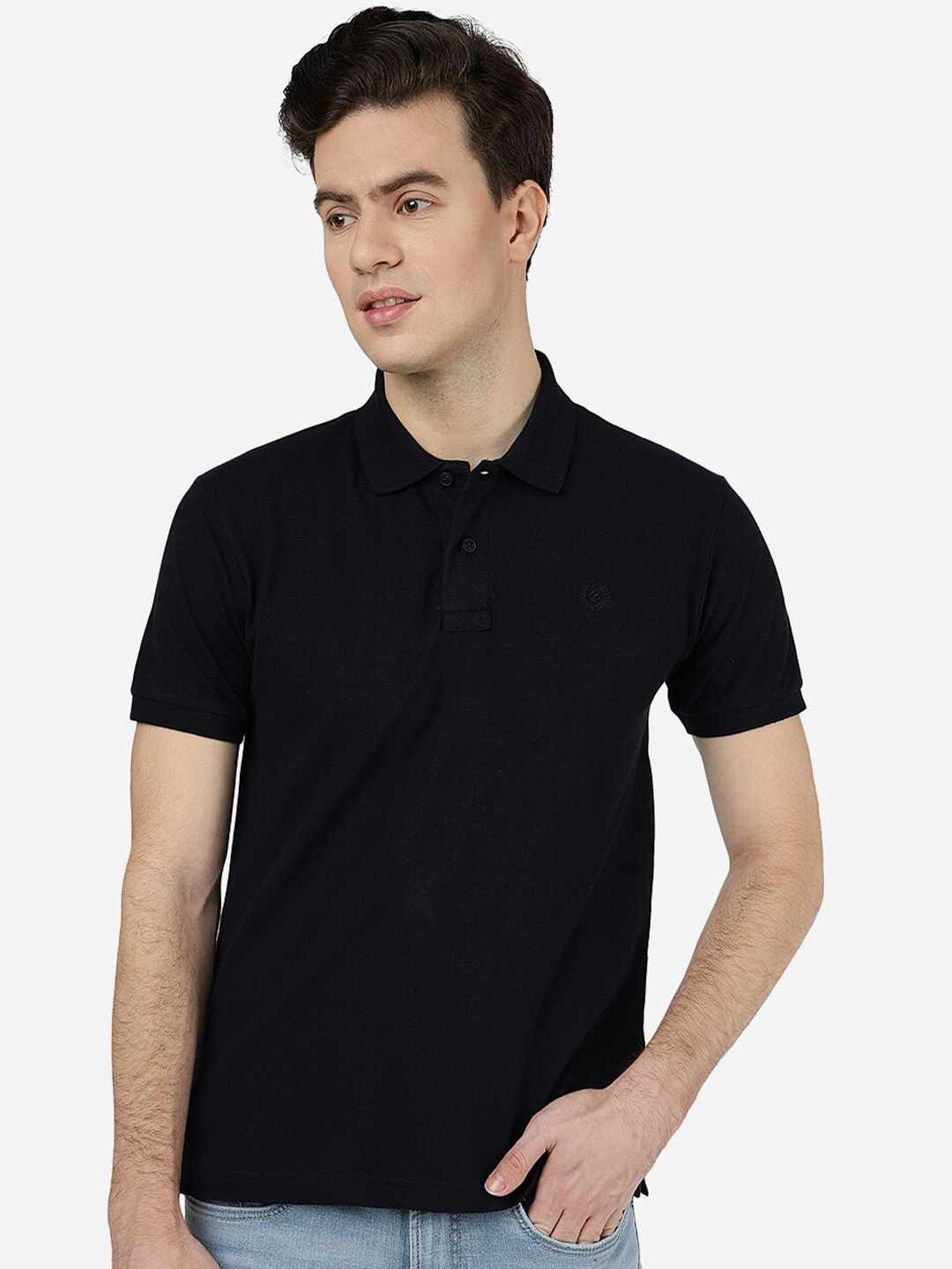 

Greenfibre Polo Collar Slim Fit T-shirt, Black