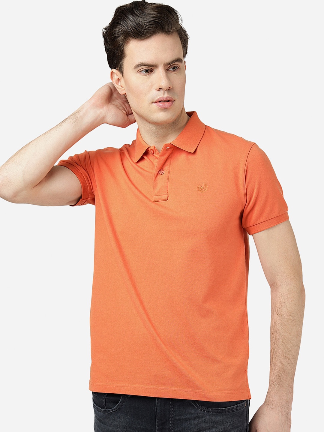 

Greenfibre Polo Collar Cotton Slim Fit T-shirt, Orange