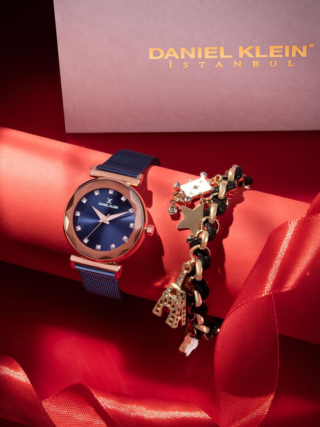 

Daniel Klein Women Bracelet & Watch Gift Set DKG003-1, Blue