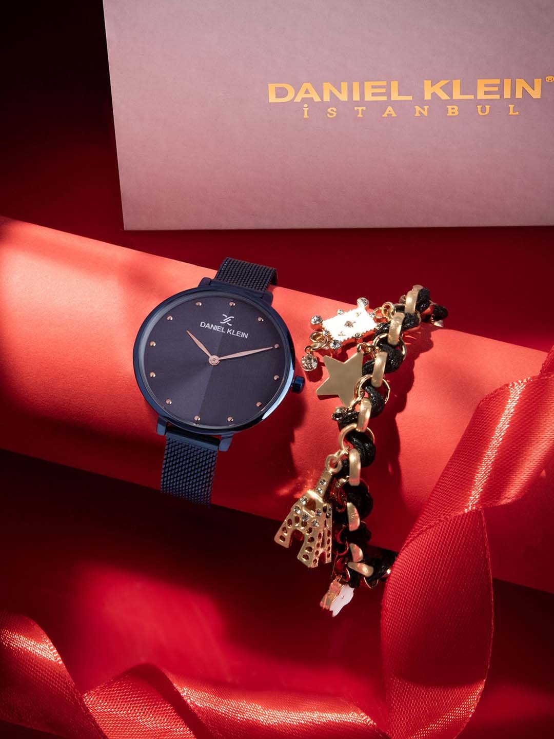 

Daniel Klein Women Stone Studded Bracelet & Analogue Watch Gift Set, Blue