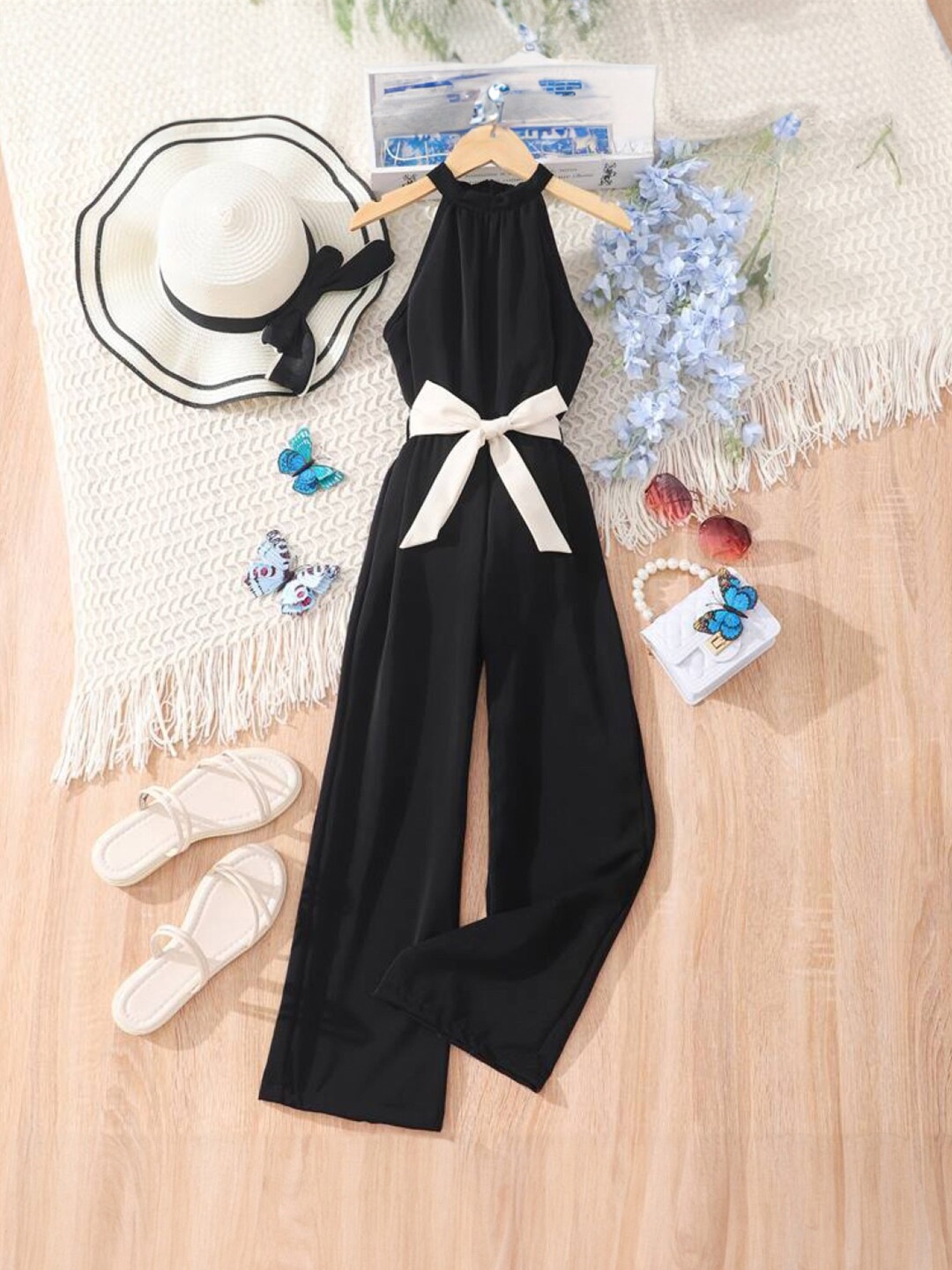 

StyleCast Girls Black & White Sleeveless Basic Jumpsuit