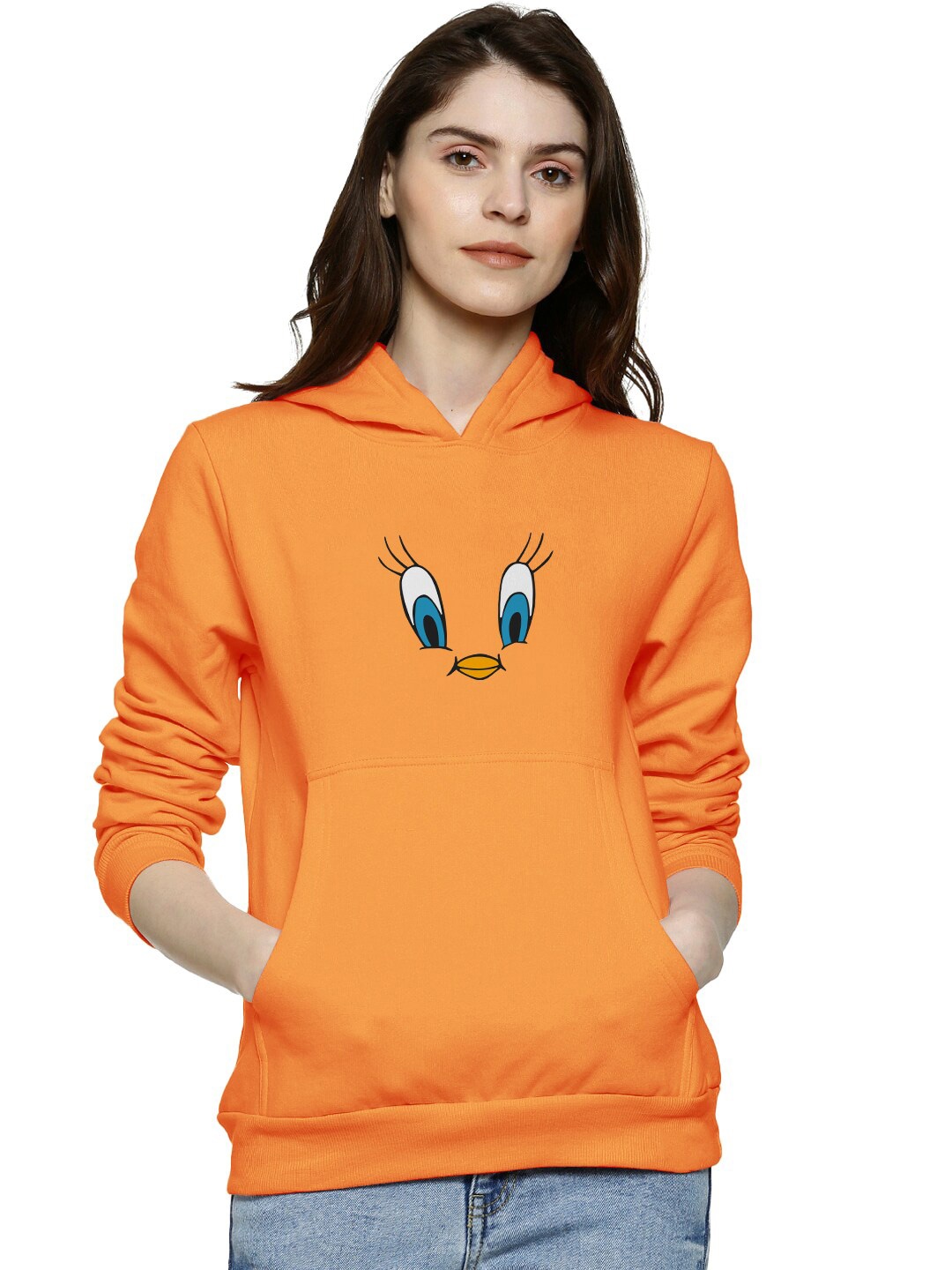 

BAESD Graphic Printed Hooded Cotton Pullover Sweatshirt, Orange