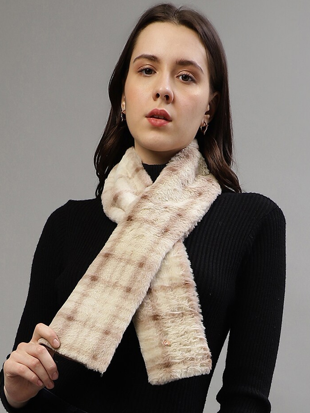 

Iconic Checked Cotton Mufflers, Beige