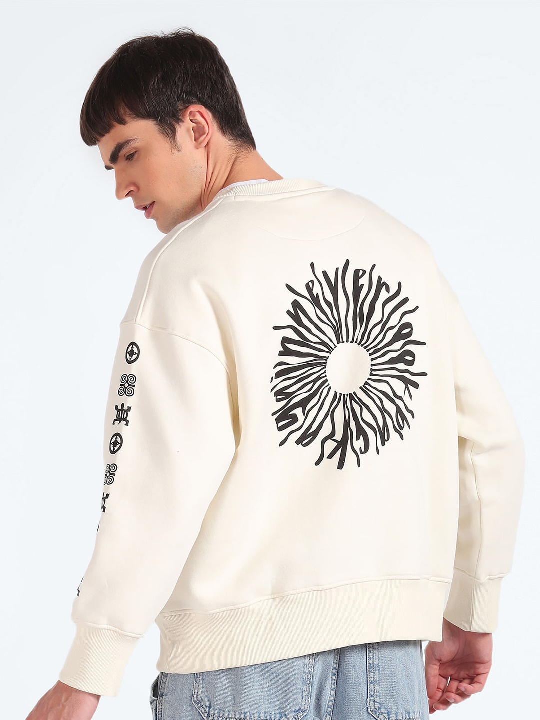 

Flying Machine Graphic Printed Sweatshirt, Beige