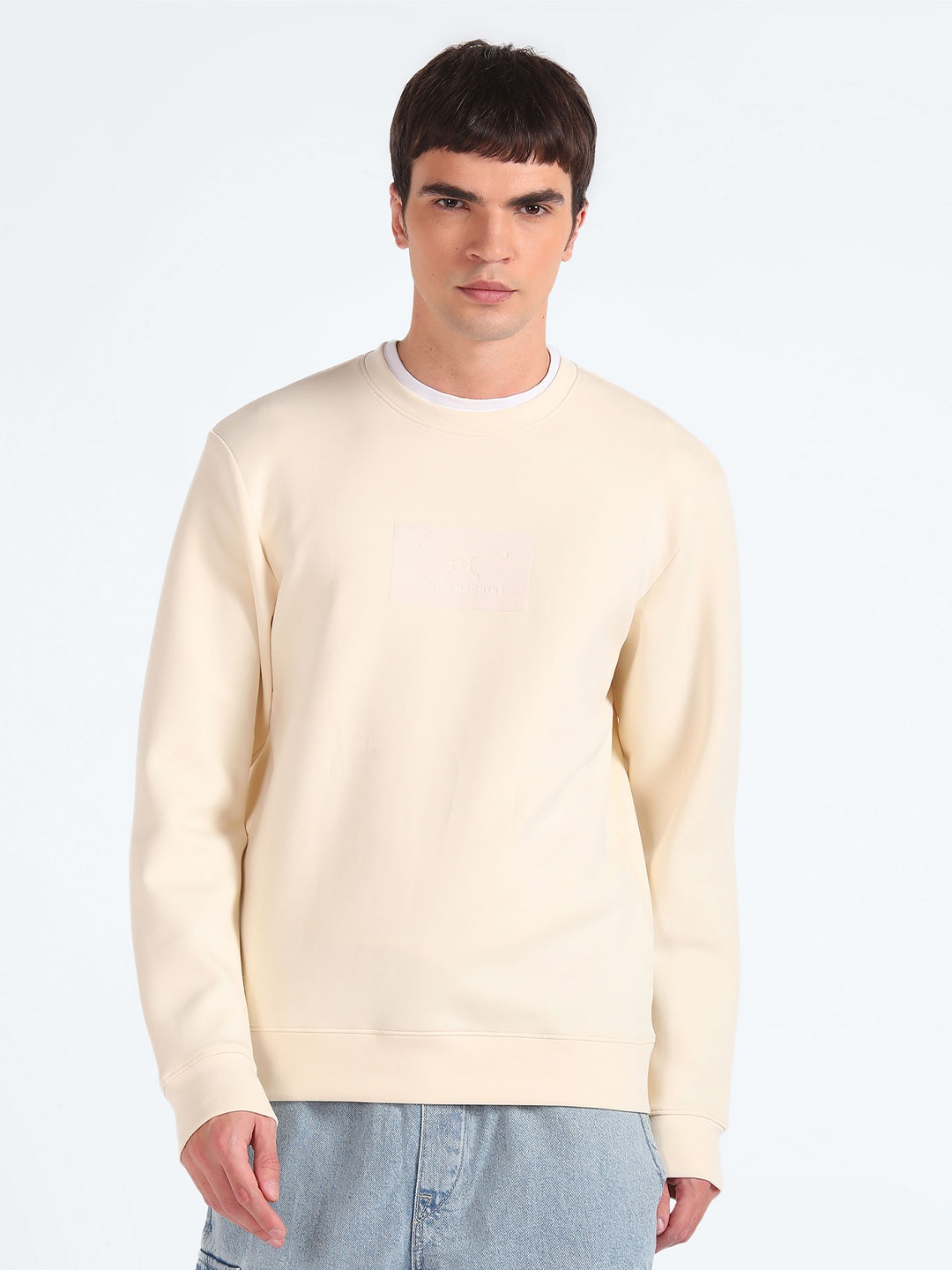 

Flying Machine Round Neck Sweatshirt, White